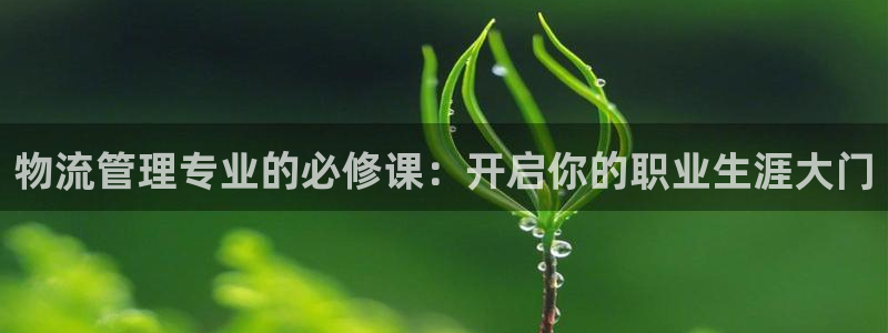 28圈充值方式：物流管理专业的必修课